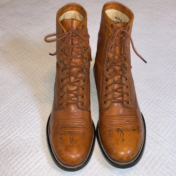 Ariat Pro Heritage Lacer Leather Work Boots, Western, Copper Brown, Men’s 10