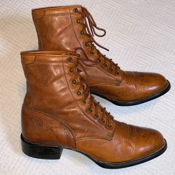 Ariat Pro Heritage Lacer Leather Work Boots, Western, Copper Brown, Men’s 10