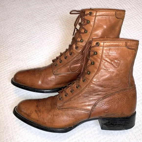 Ariat Pro Heritage Lacer Leather Work Boots, Western, Copper Brown, Men’s 10