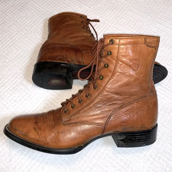 Ariat Pro Heritage Lacer Leather Work Boots, Western, Copper Brown, Men’s 10