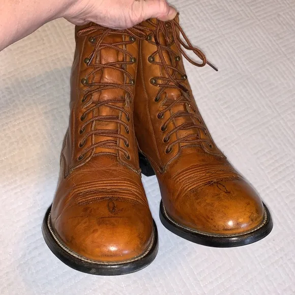 Ariat Pro Heritage Lacer Leather Work Boots, Western, Copper Brown, Men’s 10