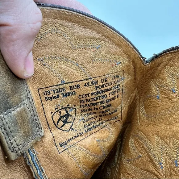 Ariat Sierra Roper Mens 12 EE Round Toe Cowboy Western Boots Leather 38892 Work