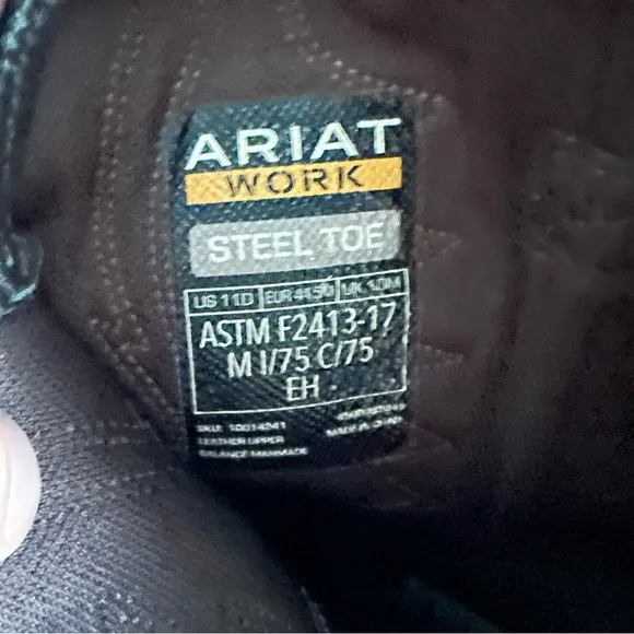 Ariat Steel Toe Work Boots 10014241 Size 11D Brown Leather Western Construction