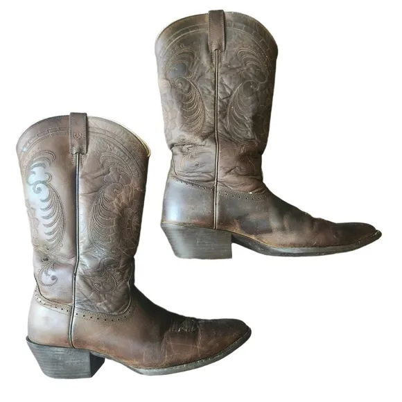 Ariat Womens Brown Embroidery Midcalf Cowboy Boots Size 11