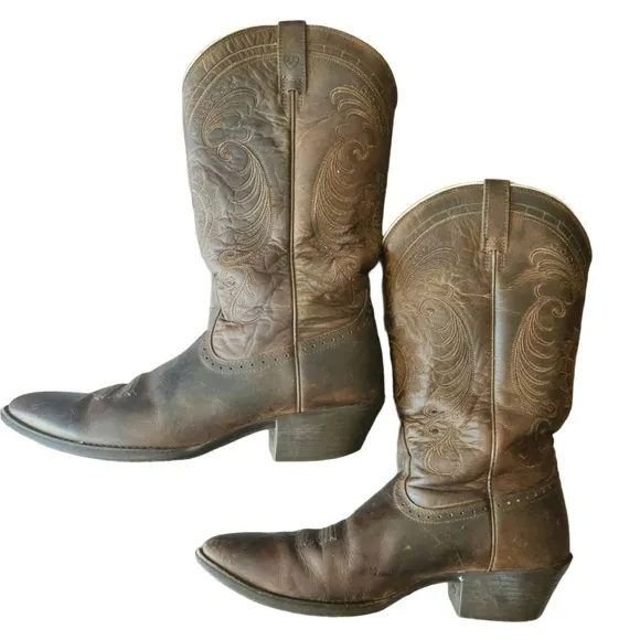 Ariat Womens Brown Embroidery Midcalf Cowboy Boots Size 11