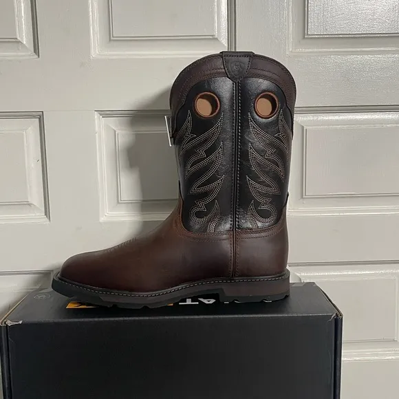 Ariat Work Boots - Brown steel toe D medium