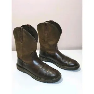 Ariat Work Boots Groundbreaker Leather Pull On Western Cowboy 12 D 10014238 EUC