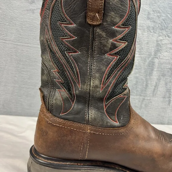 Ariat Work Boots Men's 13D  ASTM F2892-18EH Brown Square Toe Cowboy Waterproof