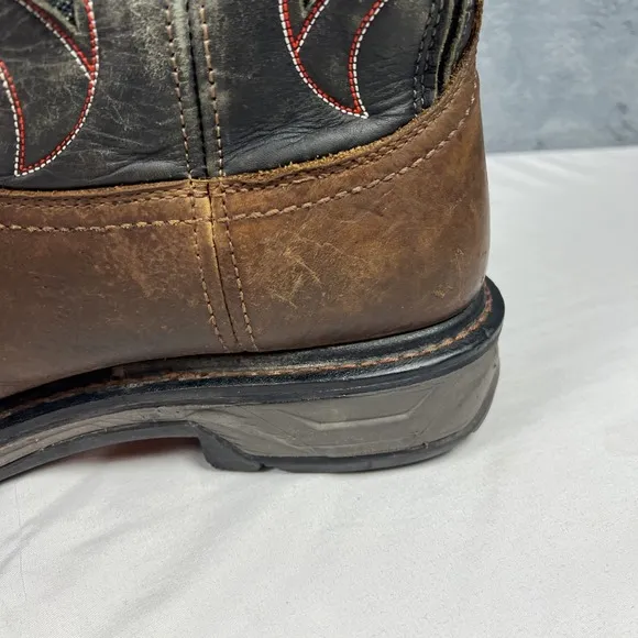 Ariat Work Boots Men's 13D  ASTM F2892-18EH Brown Square Toe Cowboy Waterproof