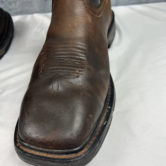 Ariat Work Boots Men's 13D  ASTM F2892-18EH Brown Square Toe Cowboy Waterproof
