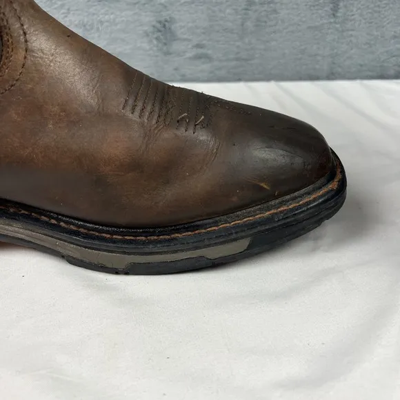 Ariat Work Boots Men's 13D  ASTM F2892-18EH Brown Square Toe Cowboy Waterproof