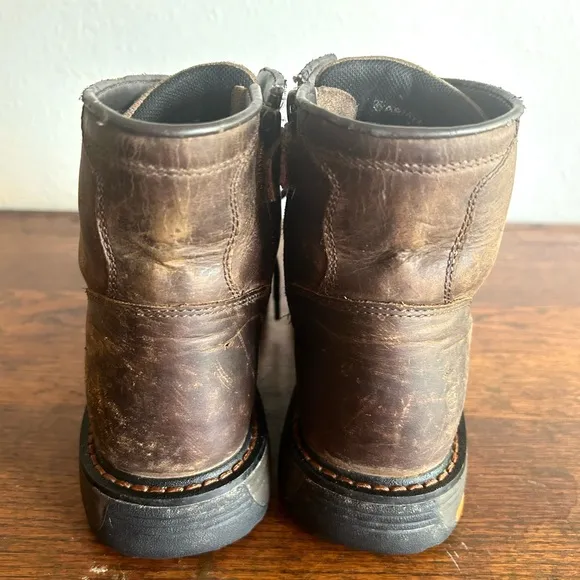 Ariat Work Hog Waterproof Leather Boots Boys Size 4