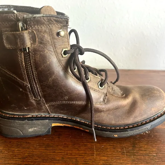 Ariat Work Hog Waterproof Leather Boots Boys Size 4