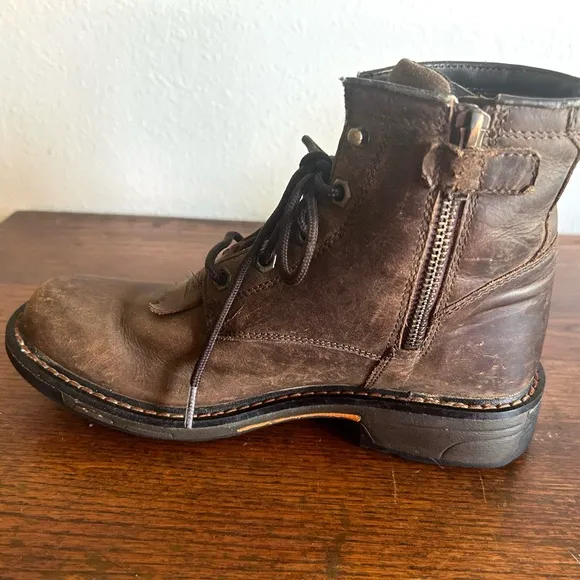 Ariat Work Hog Waterproof Leather Boots Boys Size 4