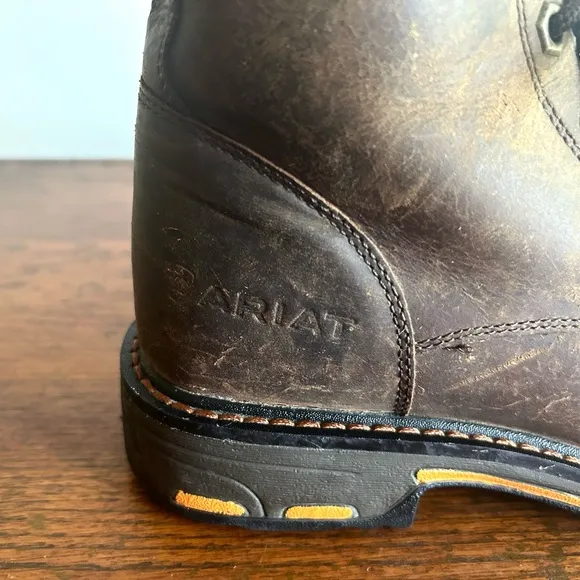 Ariat Work Hog Waterproof Leather Boots Boys Size 4
