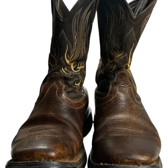 Ariat Workhog Mesteno Brown Cowboy Work Boots Men's Size 12 EE Slip Resistant