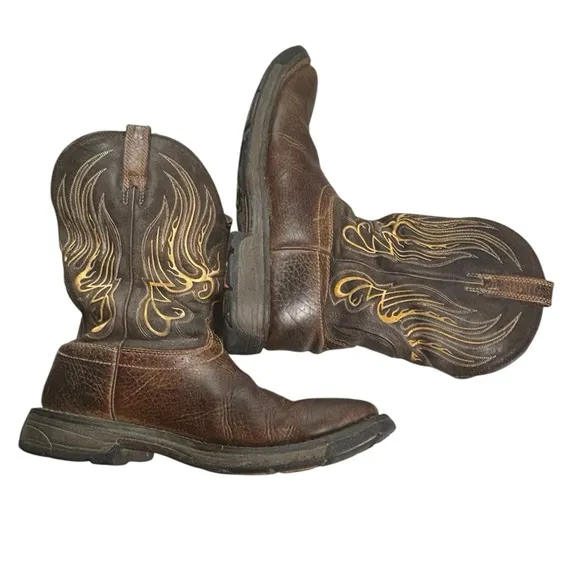 Ariat Workhog Mesteno Brown Cowboy Work Boots Men's Size 12 EE Slip Resistant