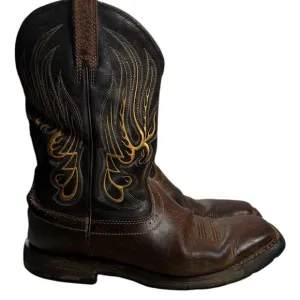 Ariat Workhog Mesteno Brown Cowboy Work Boots Men's Size 12 EE Slip Resistant