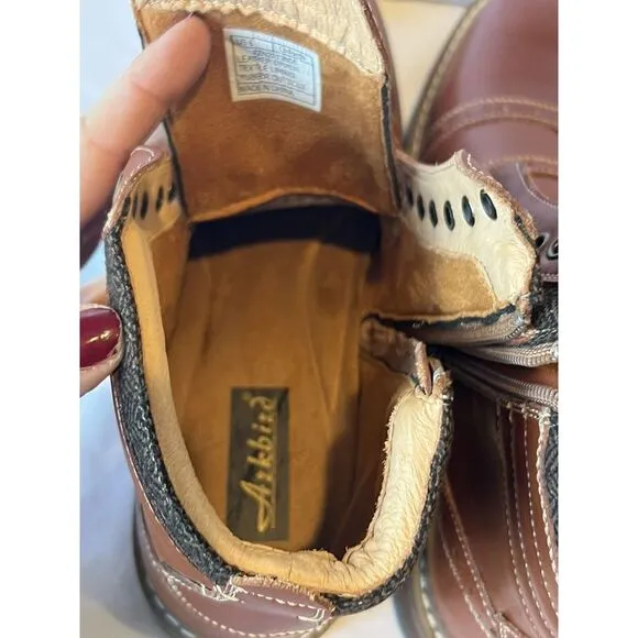Arkbird FZN2019806 Mens Brown Premium Leather Chelsea Boots Size 8 Missing Laces