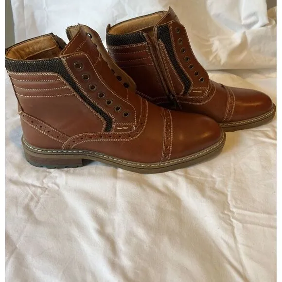 Arkbird FZN2019806 Mens Brown Premium Leather Chelsea Boots Size 8 Missing Laces