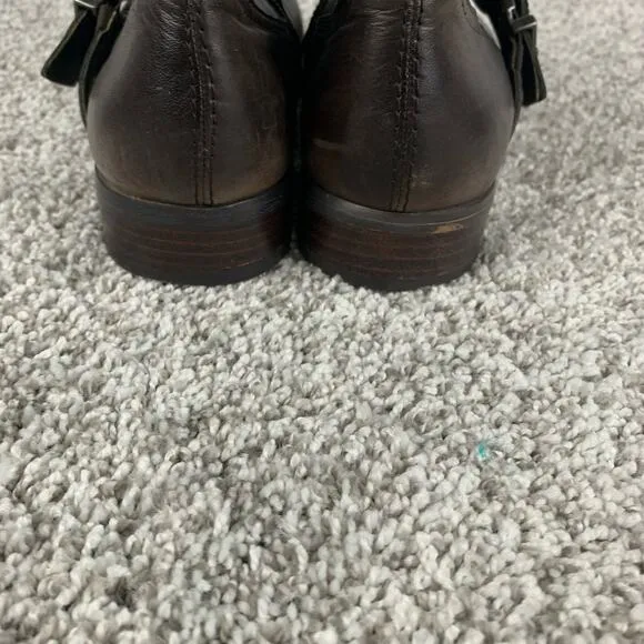Arturo Chiang Boots Tall ankle Shaft Moto Studded Gray Buckle Side Zip Size 8.5