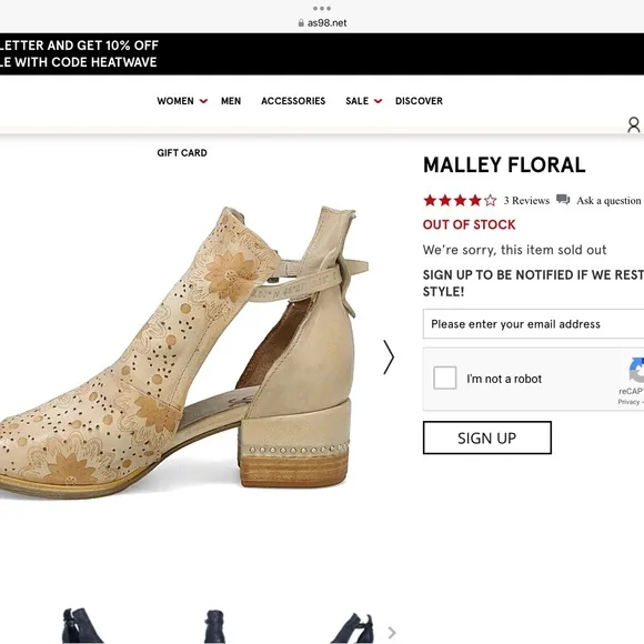 AS.98 Malley Floral Sandals 7.5/8