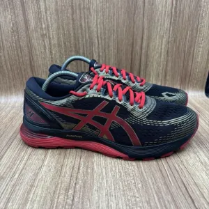 Asics Gel Nimbus 21 Mens Black Red Gold Athletic Shoes Size US 11 1011A257