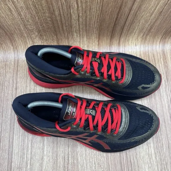 Asics Gel Nimbus 21 Mens Black Red Gold Athletic Shoes Size US 11 1011A257