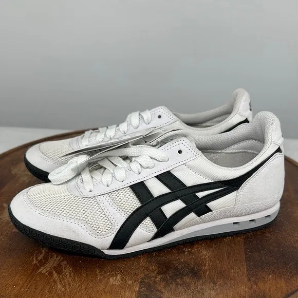 Asics Onitsuka Tiger Shoes Mens/Youth 4.5 White Black Lace Up Sneakers Athletic