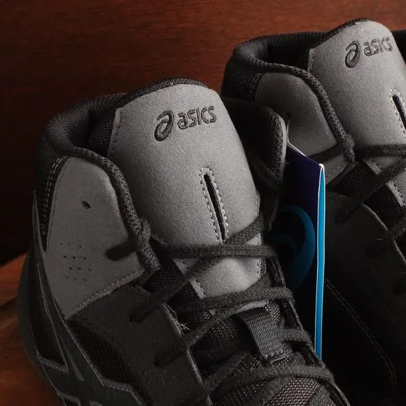 Asics Wrestling Shoes Mens SZ 13 BLK Gray Snapdown II Lace Up Athletic J703Y NWT