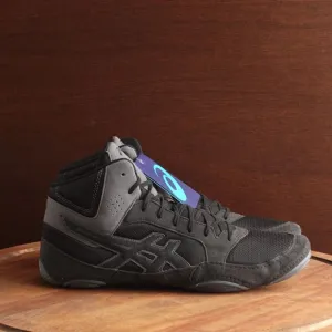 Asics Wrestling Shoes Mens SZ 13 BLK Gray Snapdown II Lace Up Athletic J703Y NWT
