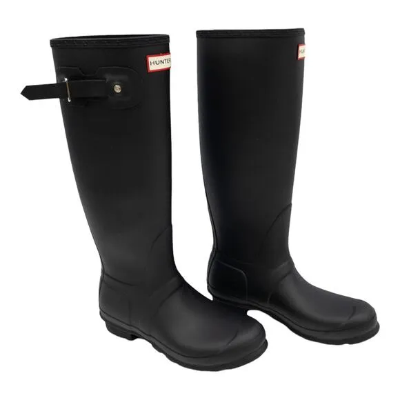 Authentic Hunter Original Tall Matte Black Rain Boots 9 Women's
