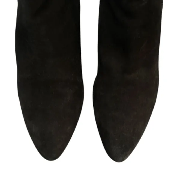 Authentic Tod’s designer black suede leather ankle wedge boots sz 11 Euro 41