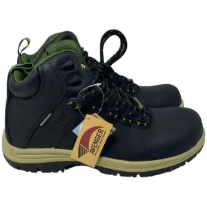Avenger Breaker Safety Toe Work Boots Black Green Leather Men's 9 M NEW NIB