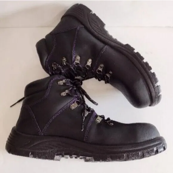 Avenger Work Boots A7124 Medium Steel Toe Black Leather Womens 11