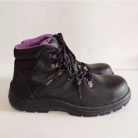 Avenger Work Boots A7124 Medium Steel Toe Black Leather Womens 11