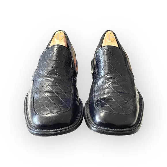 Avventura ᪣ Hand Crafted Quilted Detail Dress Shoe Loafers ᪣ Black Leather ᪣ 10M