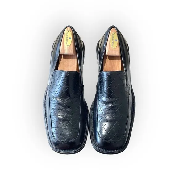 Avventura ᪣ Hand Crafted Quilted Detail Dress Shoe Loafers ᪣ Black Leather ᪣ 10M