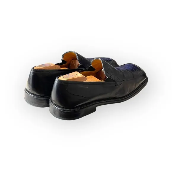 Avventura ᪣ Hand Crafted Quilted Detail Dress Shoe Loafers ᪣ Black Leather ᪣ 10M