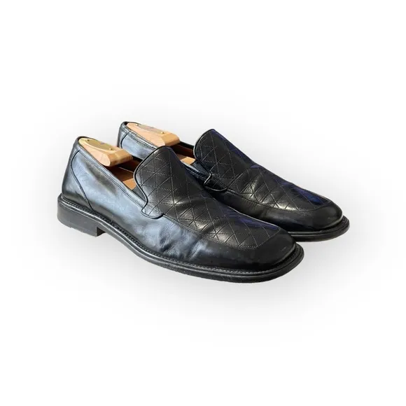 Avventura ᪣ Hand Crafted Quilted Detail Dress Shoe Loafers ᪣ Black Leather ᪣ 10M