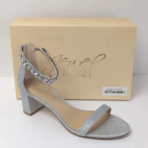 Badgley Mischka Catalina Heeled Sandals, Silver, Women's 11 M