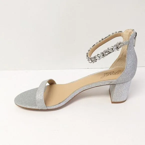 Badgley Mischka Catalina Heeled Sandals, Silver, Women's 11 M