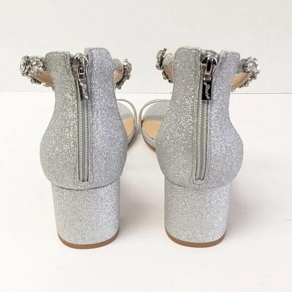Badgley Mischka Catalina Heeled Sandals, Silver, Women's 11 M