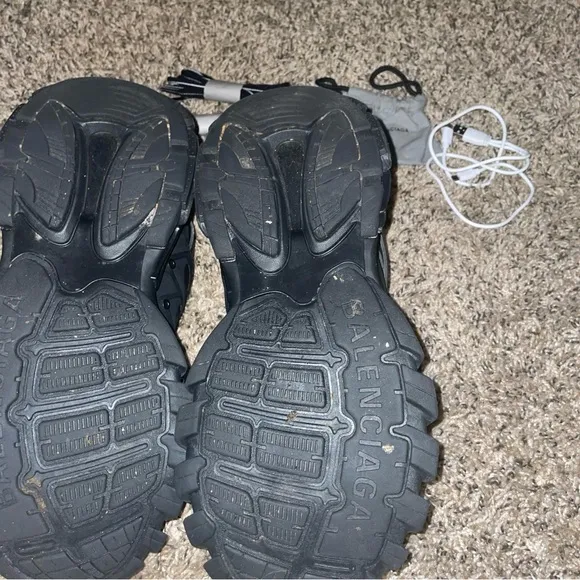 Balenciaga Black Athletic Shoes with Accessories