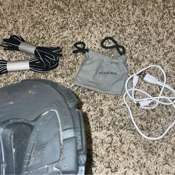 Balenciaga Black Athletic Shoes with Accessories