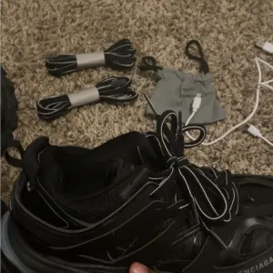 Balenciaga Black Athletic Shoes with Accessories