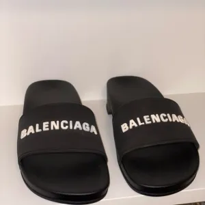 Balenciaga Black Slide Sandals