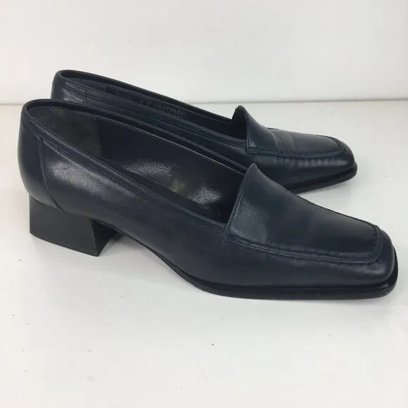 Bally Blue Leather Loafers  FRATTASIO Made in Italy- Size 8M 38 1/2E