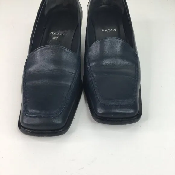 Bally Blue Leather Loafers  FRATTASIO Made in Italy- Size 8M 38 1/2E