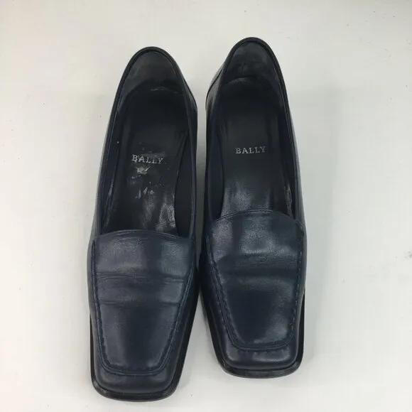 Bally Blue Leather Loafers  FRATTASIO Made in Italy- Size 8M 38 1/2E
